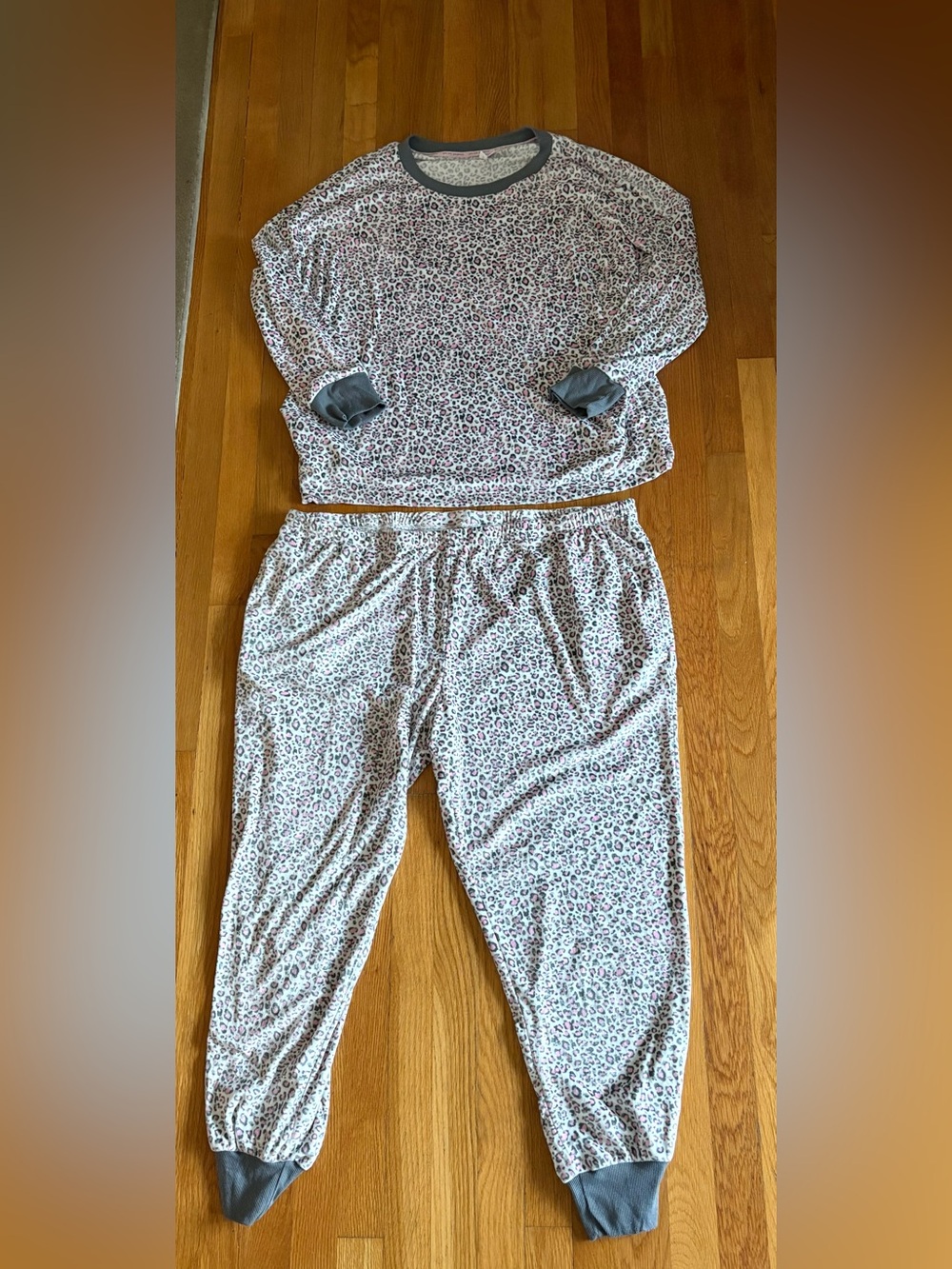 Joyspun Velour Leopard Print 2 Piece Pajama Set - Women’s Size 2X (18W-20W) NEW